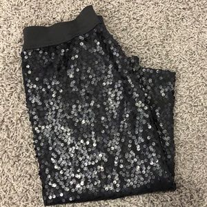Black Sequin Pencil Skirt